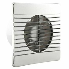 Chrome Bathroom Extractor Fan with Timer for 4 inch 100mm Duct - Airvent 404119