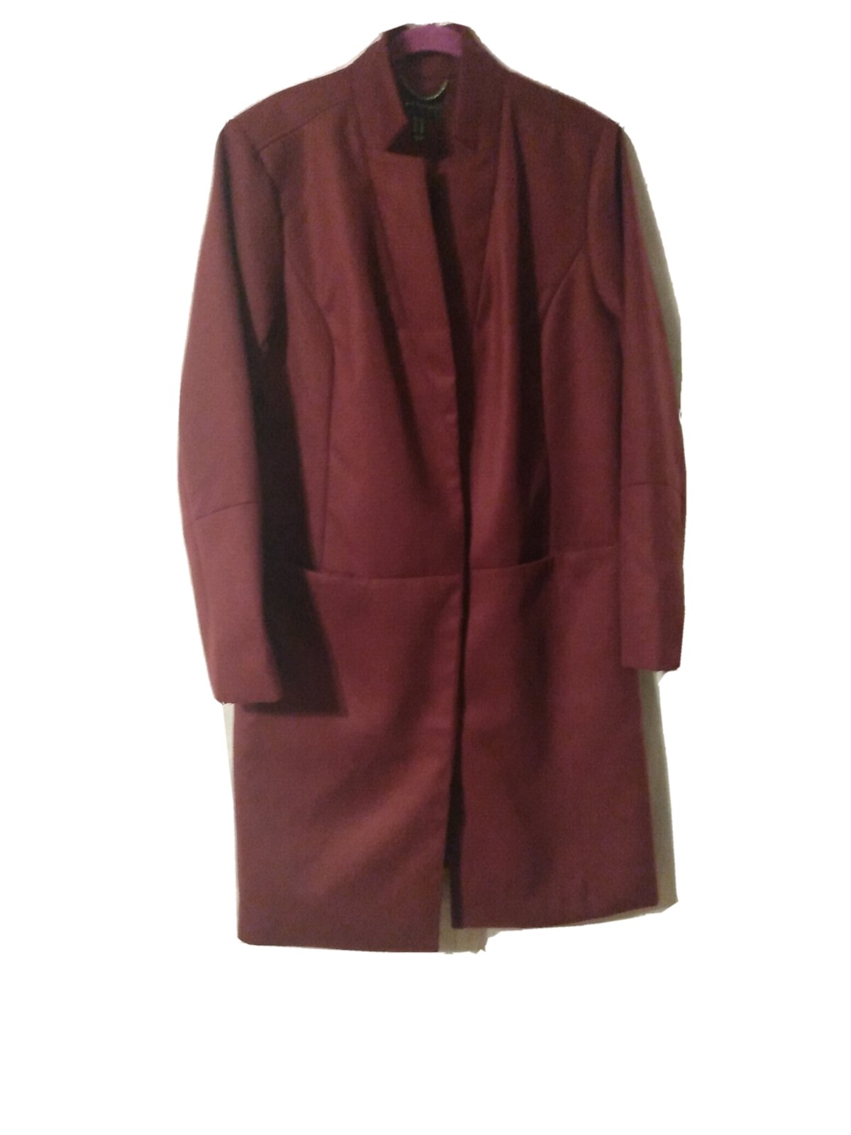 H by Halston Size 10 Faux Suede women's trench coat long Jacket