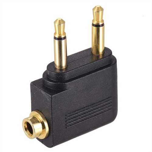 Dual 3 5mm Male To 3 5mm Female AUX Audio Jack Adapter Airplane Travel Earphone - Zdjęcie 5 z 7