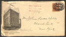 USA #307 STAMP NEW YORK AUSTIN NICHOLS & CO GROCERS ADV REGISTERED COVER 1904