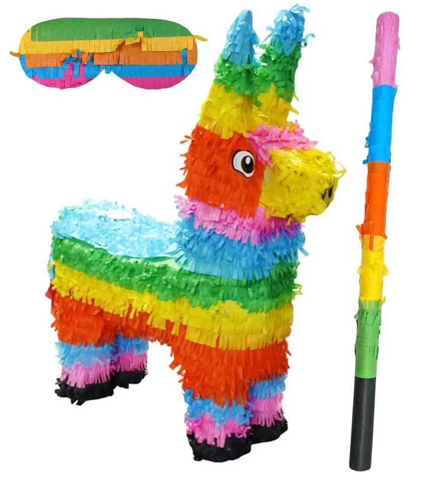 Riesige 54 cm Regenbogen Esel Smash N' Bash hängende Pinata Kinder Party Spiel - Bild 2 von 4