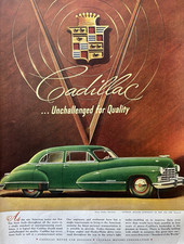 1946 Cadillac Automobile Unchallenged For Quality General Motors VTG Print Ad