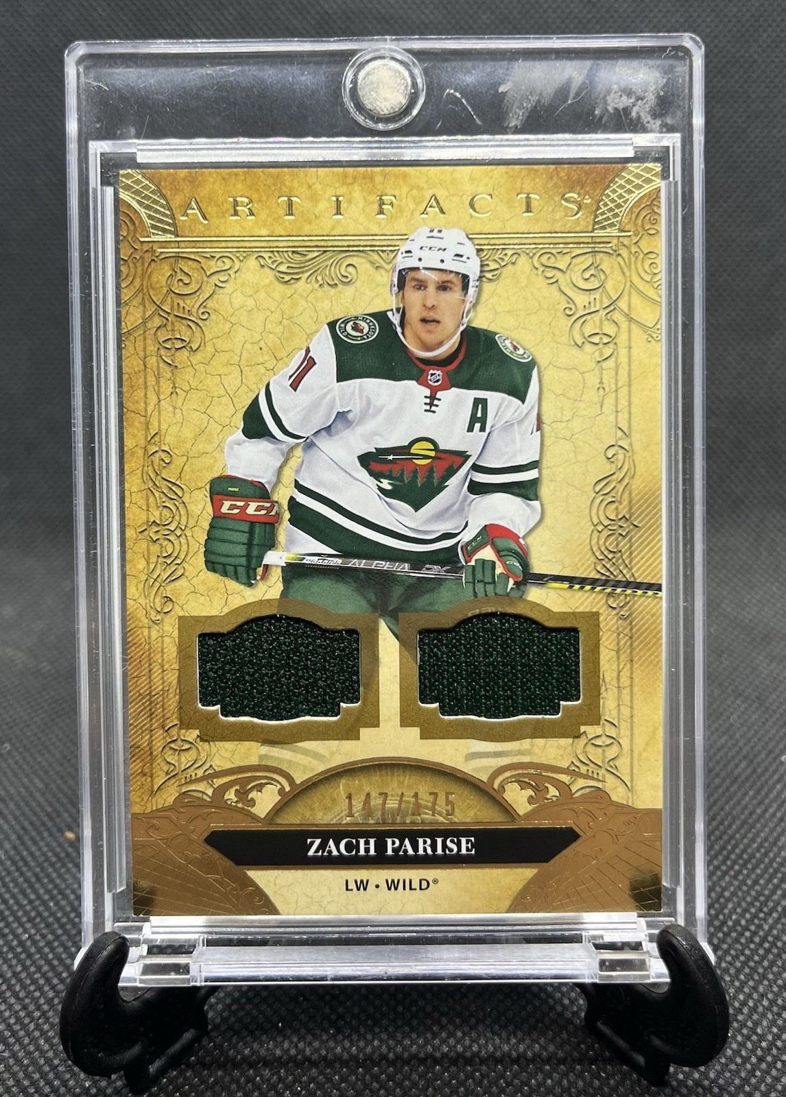 2020-21 Artifacts Gold Parallel Dual Material Minnesota Zach Parise #13 /175
