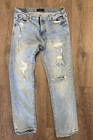 Aéropostale Men's Slim Fit Light Blue Distressed Stretch Denim Jeans Button Zip — photo 1
