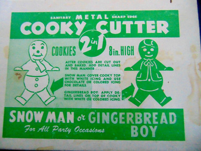 Vintage Cooky Cutter 2 in 1 Snowman/Gingerbread Boy  8'' high   Metal