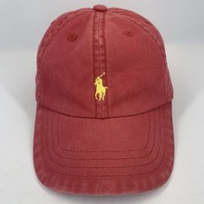 Polo Ralph Lauren Hat 12M-24M Toddler Child Kids Red with Yellow Pony Ball Cap