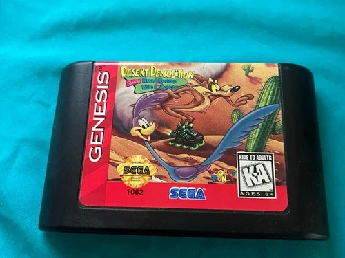 Sega Genesis Desert Demolition Starring Road Runner and Wile E. Coyote Working
