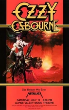 Ozzy Osbourne 11x17 Ultimate Sin Tour Poster w/ Metallica Print 1986 (RP)