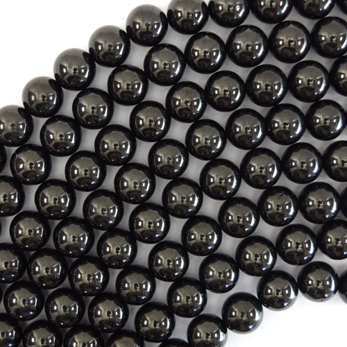 Natural Genuine Black Jet Round Beads Gemstone 15.5" Strand 6mm 8mm 10mm