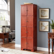 72" Tall Farmhouse Storage Cabinet,4 Tier Kitchen Pantry Cabinet Storage Cabinet