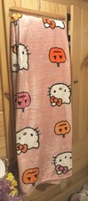 Hello Kitty Plush Throw Blanket 50"x70" Halloween Jack O'Lantern Pattern