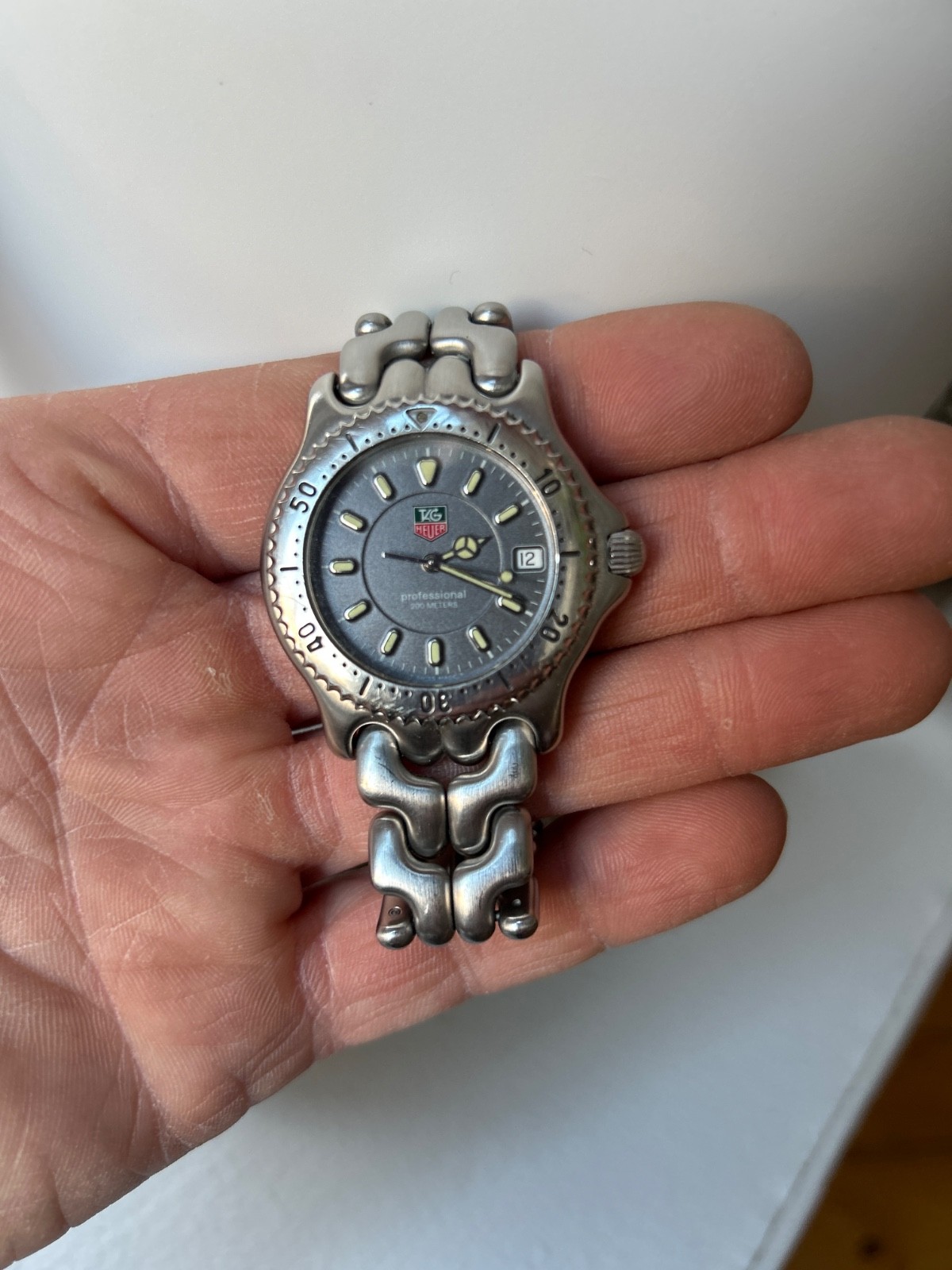 Tag Heuer link watch 1990's box, papers and display box 35mm