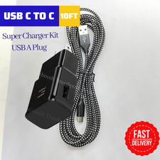 USB Fast Charger Wall Power Adapter 10Ft Long Type C Cable For Samsung Android