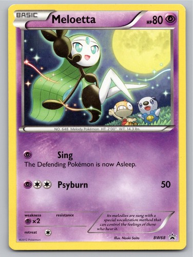 2011 POKEMON BLACK AND WHITE PROMO MELOETTA BW68 P NM A103260 FREE S&H