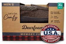 Men XL 13-14 Slippers Brown Dearfoams Memory Foam Indoor Outdoor NIB