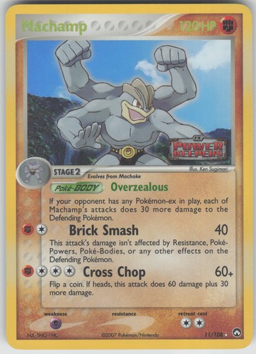Pokemon TCG Machamp Holo Rare Reverse Holo EX Power Keepers 11/108