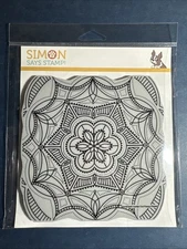 NEW! Simon Says Stamp-CENTER CUT FANCY FLOWERS 6" X 6" Rubber Background Stamp