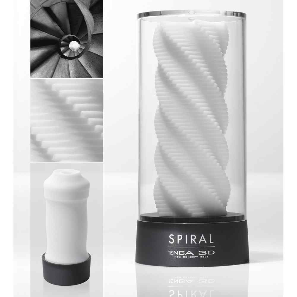 TENGA Masturbator Sleeve 3D Spiral Stroker Stimulation Taschenmuschi Weiß White