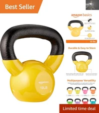 Color-Coded 10 lb Kettlebell for Agility & Strength Training - Light Orange