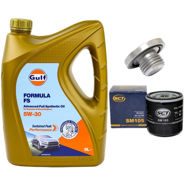 MotoröL Filter Set 5W-30 5 Liter + ÖLablassschraube FüR Opel Omega B Vectra B-image