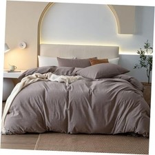 100 Washed California King 104"x98" Heathered Mauve Brown no Comforter 