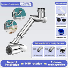 Retractable Universal 1440 Swivel Robotic Arm Swivel Extension Faucet Aerator K