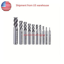 10 Set End Mill 4 Flute Milling Cutter HSS Straight Shank Drill Bit 2-12mm