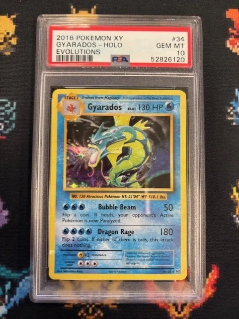 2016 XY Evolutions Gyarados Holo 34/108 PSA 10 GTC6120 TCGG