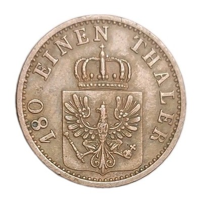 1871-B PRUSSIA GERMAN STATES 2 PFENNIG XF OLD COIN WILHELM I KM 481