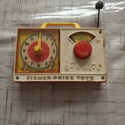 Fisher Price 1964 Vintage Clock Radio Hickory Dickory Dock Wind-Up, STILL WORKS