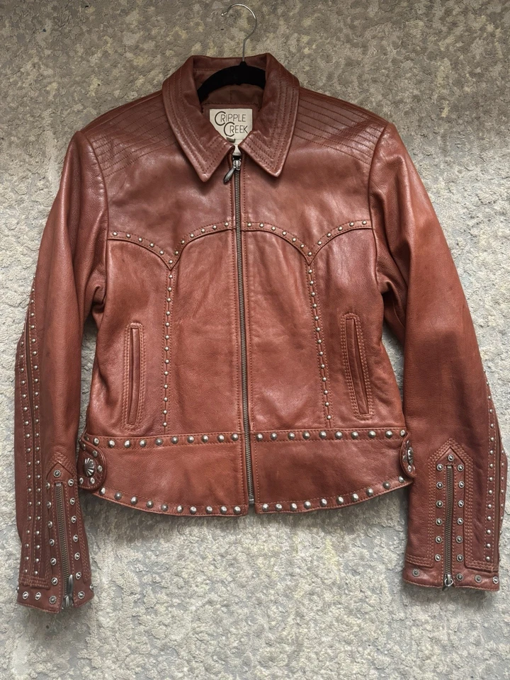 Cripple Creek  Medium Women Western Leather Jacket With Studs Embellishment - Image 2 of 4