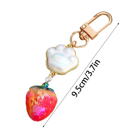 Sweet Bowknot Cat Claw Strawberry Pendant Phone Straps Backpack Charm Decoration - 第 8/10 張圖片