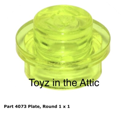 #ad Lego 1x 4073 Trans Neon Green Plate Round 1 x 1 Unitron 1793 Fn Vg $2.84