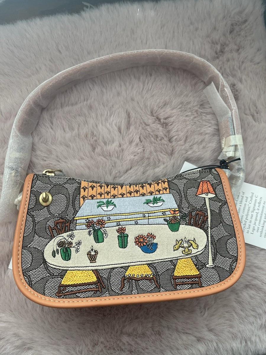 ★Coach★ COACH X PEANUTS SWINGER BACK 20 IN CANVAS CBO82 B4 Coach Coach X Observed By Us Swinger 20 In Signature
