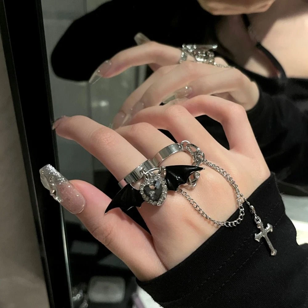 AYYUFE Double Finger Chain Ring Stackable Adjustable Unisex Two Layers Chain  Opening Ring Jewelry Gifts - Walmart.com