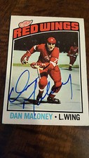 1976-77 OPC SIGNED CARD DAN MALONEY RED WINGS BLACKHAWKS KINGS MAPLE LEAFS # 101