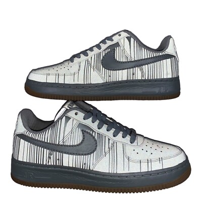 Vintage Nike Air Force 1 Low Krink Silver Reflective Gum 2008 Sneakers Size 8