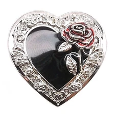 Heart Concho with Red Rose Screw Back 1-1/4" 2318-00 by Stecksstore