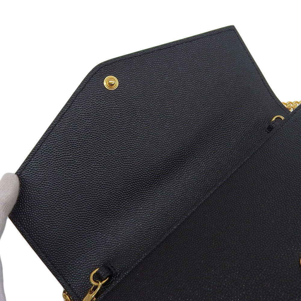 Borsa pochette SAINT LAURENT ChainShoulder 2WAY borsa a tracolla pelle nera