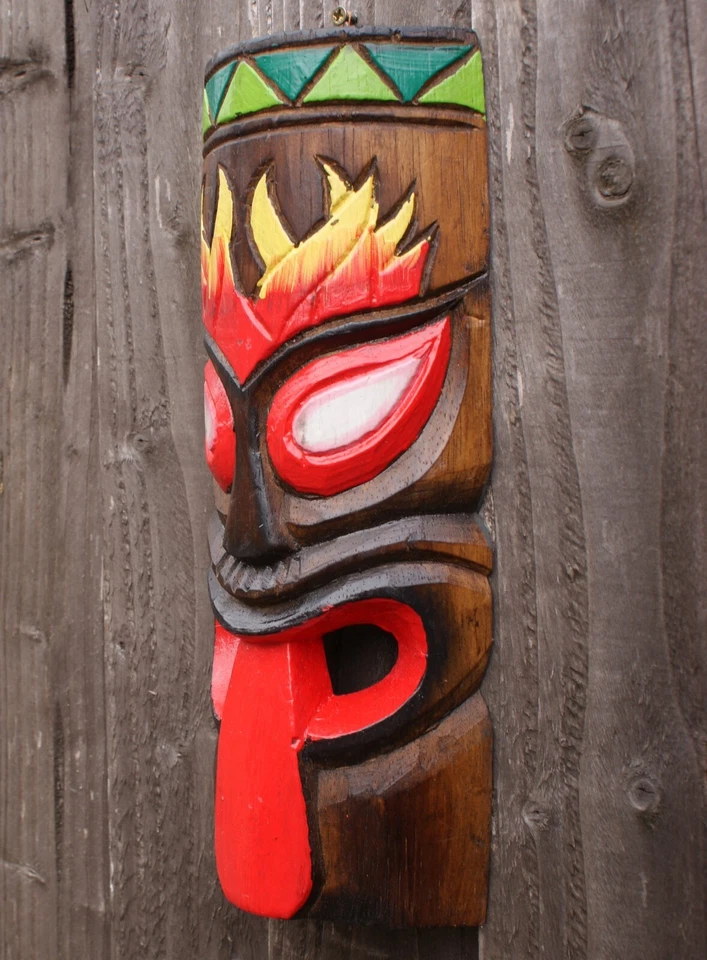 CLEARANCE 30cm Tiki Bar Wall Mask Wooden TikiBar Decoration SECONDS 1 - Image 2 of 4