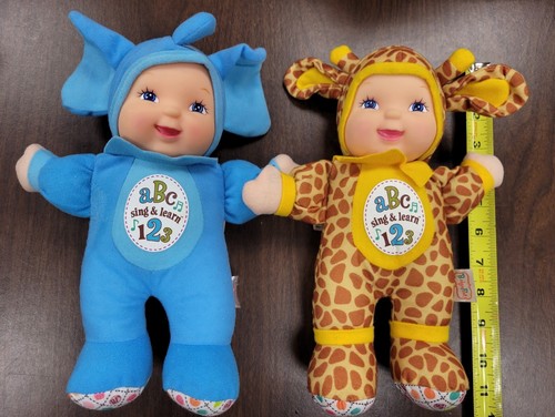 Lot of 2 - Baby's First Sing and Learn ABCs & 123s - Baby Giraffe Elephant Doll - Picture 13 of 13