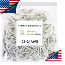 50/200PCS Waterproof 26-24AWG Wire Heat Shrink Butt Connector Splice Terminals