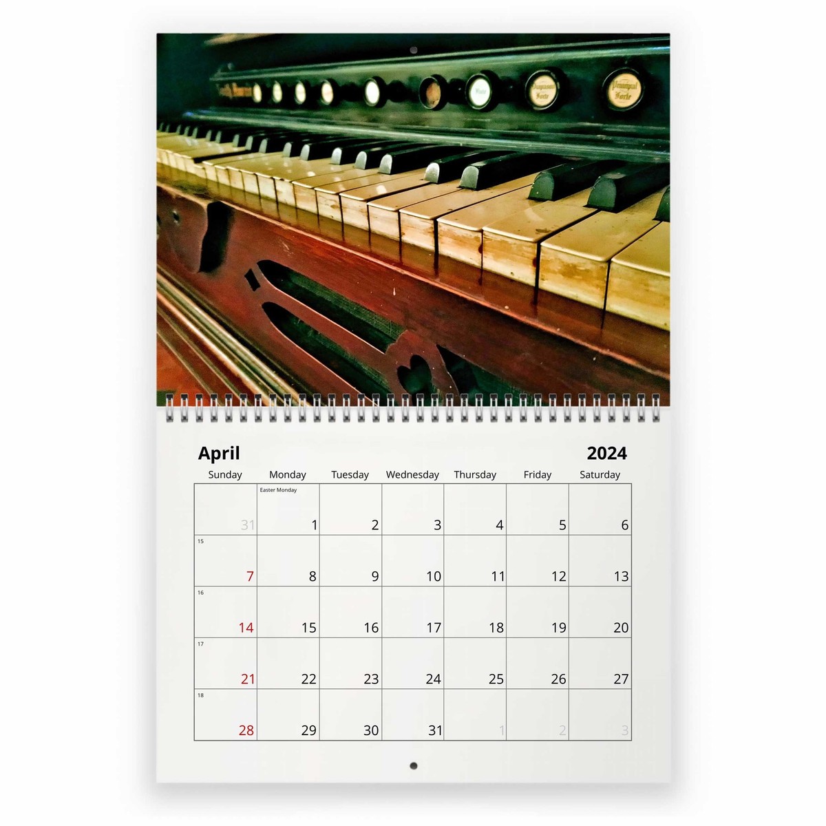 Piano 2024 Wall Calendar