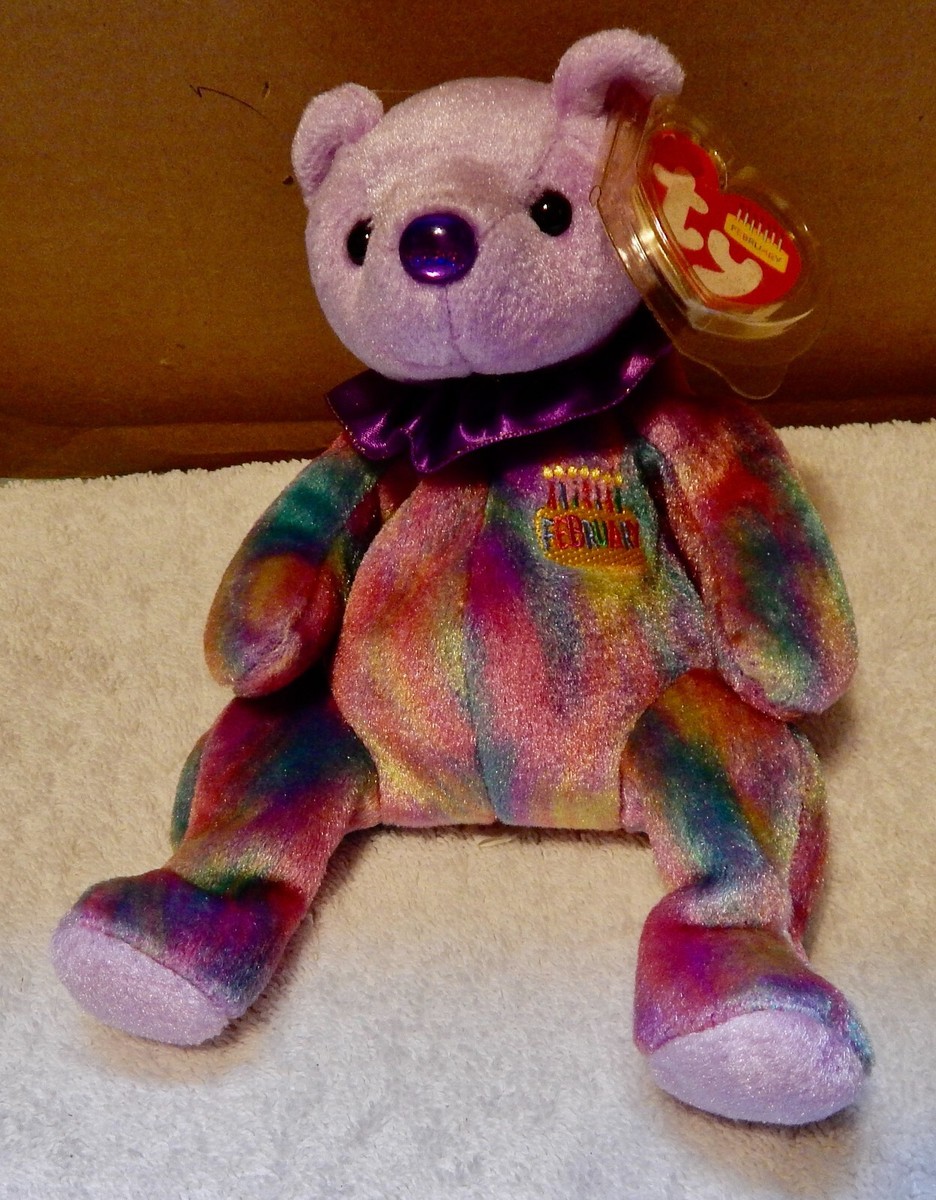 TY Beanie Baby February Teddy Birthday Bear 8
