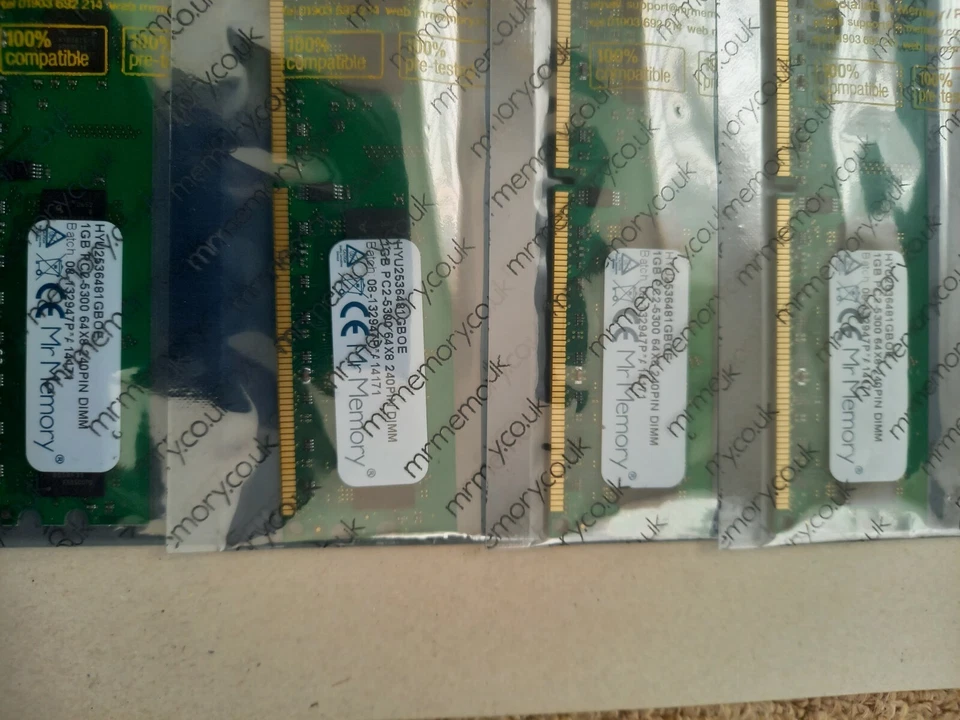 HYPERTEC 4 X 1GB (PC2-5300 667MHZ) DDR2 Desktop PC Memory ** (100% Sealed) **  - Image 2 of 4