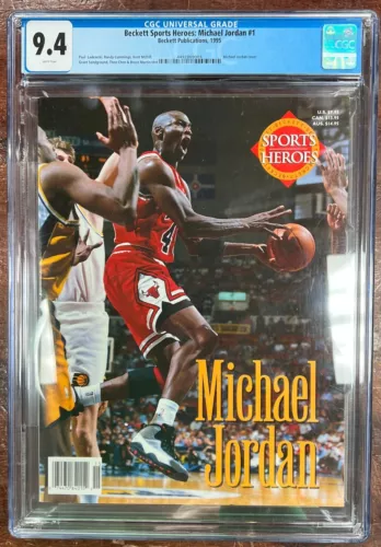 Beckett Sports Heroes: Michael Jordan #1 -1995 Michael Jordan Cover - CGC 9.4