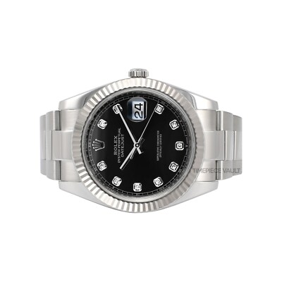 Rolex Datejust II 116334 Steel 41mm Oyster-Custom Black Diamond