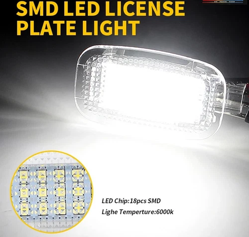 2x White 6000K 18-LED Courtesy Door Trunk Lights Lamp For Mercedes-Benz W204 W212 W207 W221 OEM# A2218200401  