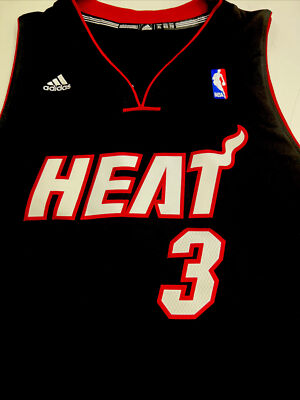 New Rare Dwayne Wade Miami Heat Mens Black XL Adidas Black