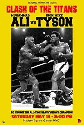 Metallplatte Boxen Ali vs Tyson 30 X 20 CM